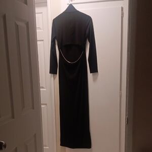H&M Black Long Sleeve Dress with Gold Accent